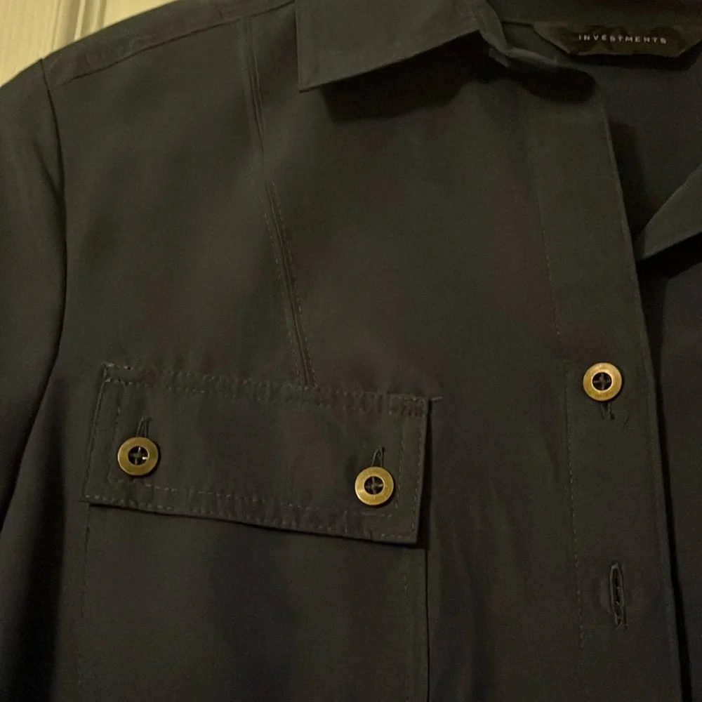 Navy shift dress by Investments in great condition size 10